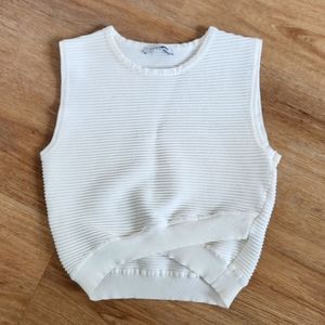 White Ribbed Crop Top Sleeveless- Fashion Nova